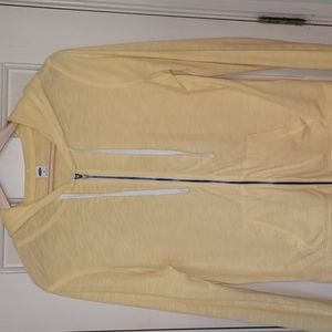 Yellow lightweight zip up hoodie.. Old Navy